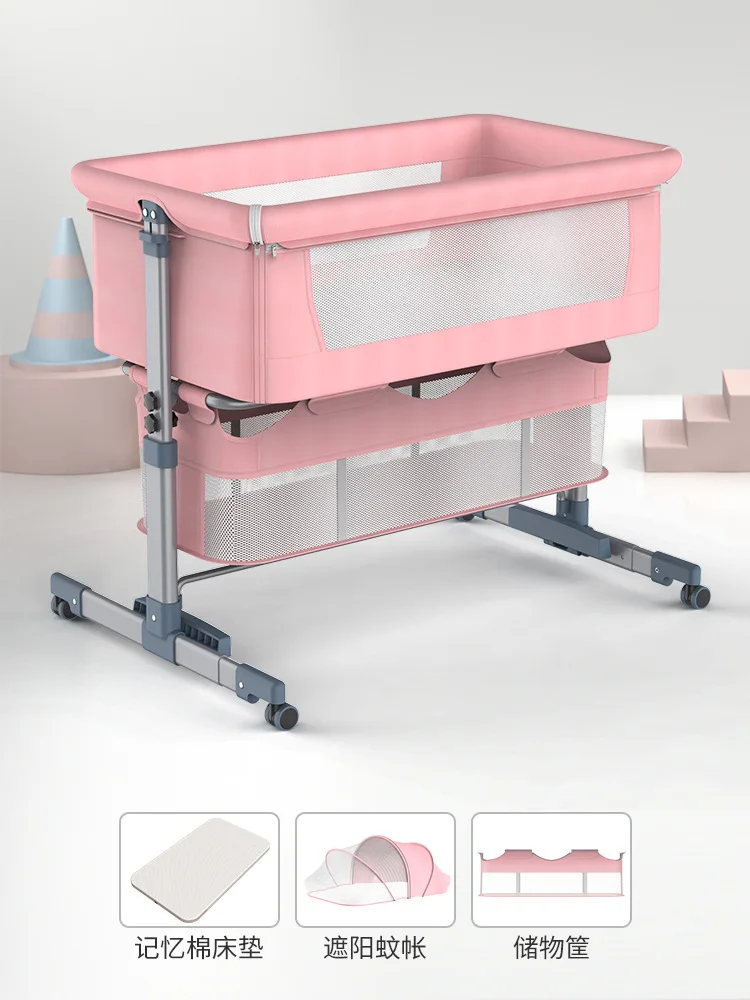 

Baby Nest Bed Baby Crib Baby Bed With Net And Mattress Portable Removable Crib Cradle Foldable Adjusting Stitching Nest