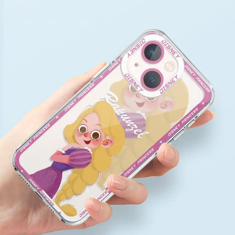 phone case For iPhone 14 13 12 Mini 11 Pro Max 15 8 X XR XS MSX 6 6S 7 SE 15Plus Clear fundas cover Disney Cartoon Cute Princess image 5