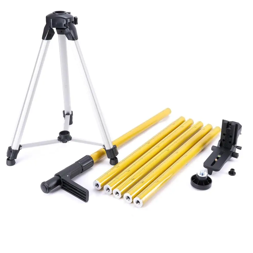 Telescopic Laser Level Pole with Tripod Bracket Support Adjustable Rod Stable Multifunctional Mount Spring Base Pedal Tool Bag