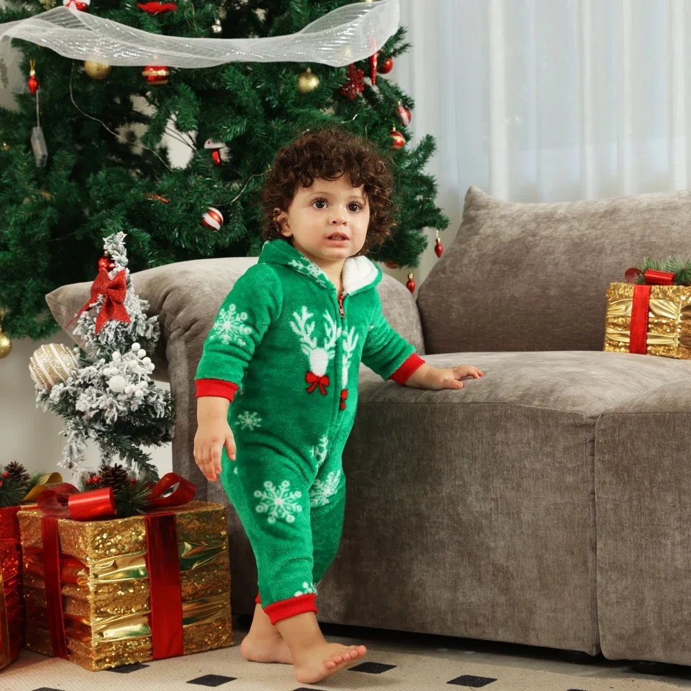 2023 neue Winter Baby Sleeprobe Nette Drucken Mit Kapuze Zipper Onesies Kleinkinder Neugeborenen Jungen Mädchen Weihnachten Pyjamas Flanell Weiche Strampler