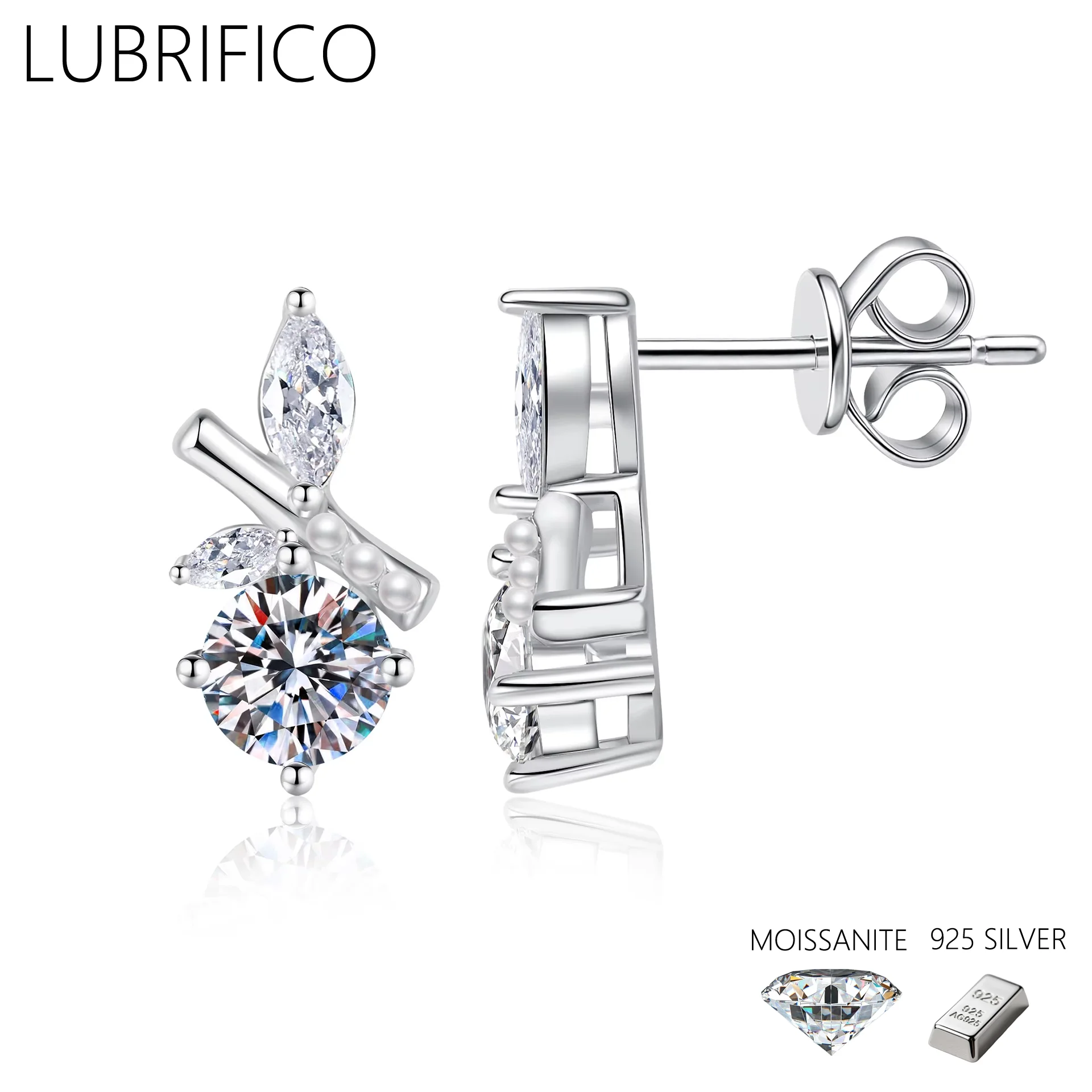 

Серьги-гвоздики в форме муассанита и листьев кипариса, 5 мм, стерлинговое серебро 925 пробы, серьги с бриллиантами в лаборатории для женщин, ювелирные украшения на свадьбу