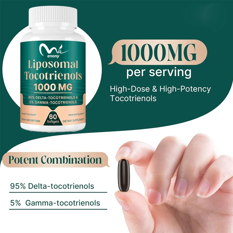 

Витамин Е Триптолид Липосома, добавка триптолида 1000 мг, для здоровья костей и антиоксидантной защиты, высокая усвояемость, 60 капсул