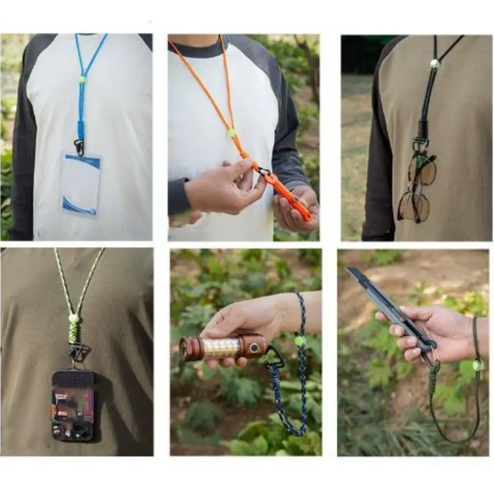 

2pcs 7-Core Umbrella Rope Hook Random Color Multifunction Lanyard Braid Rope Keychain 9 Styles Key Ring Carabiners