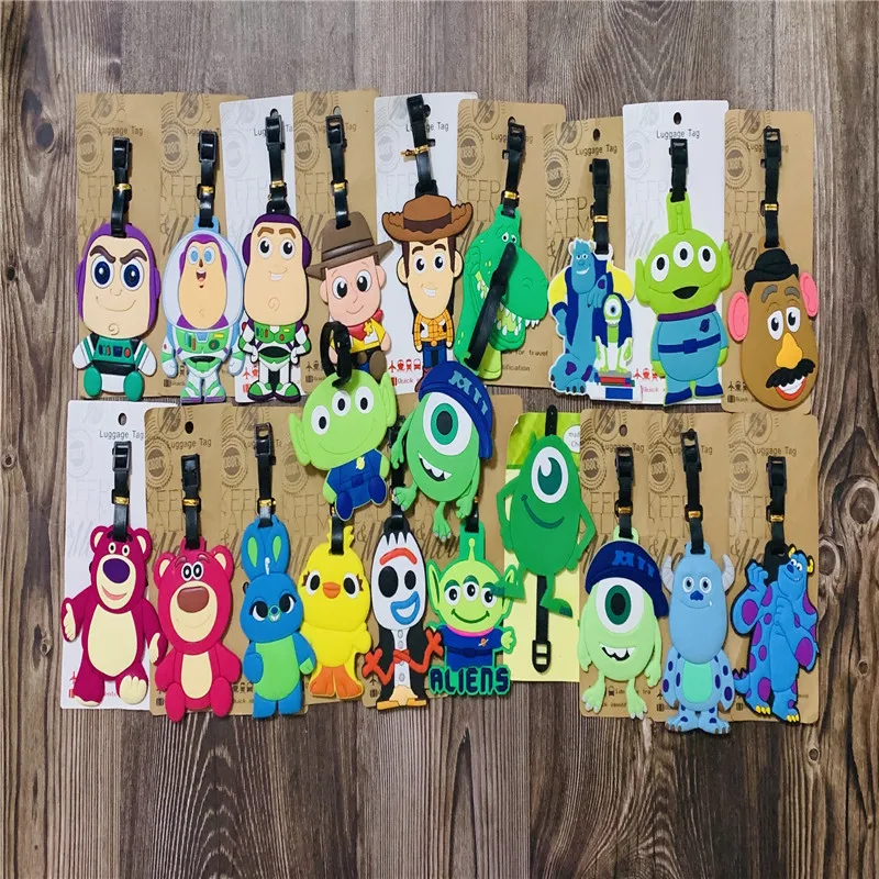 Disney Toy Story Monsters University Anime Luggage Tags Cartoon Suitcase Tag Travel Accessories Bag Holder Label Birthday Gift