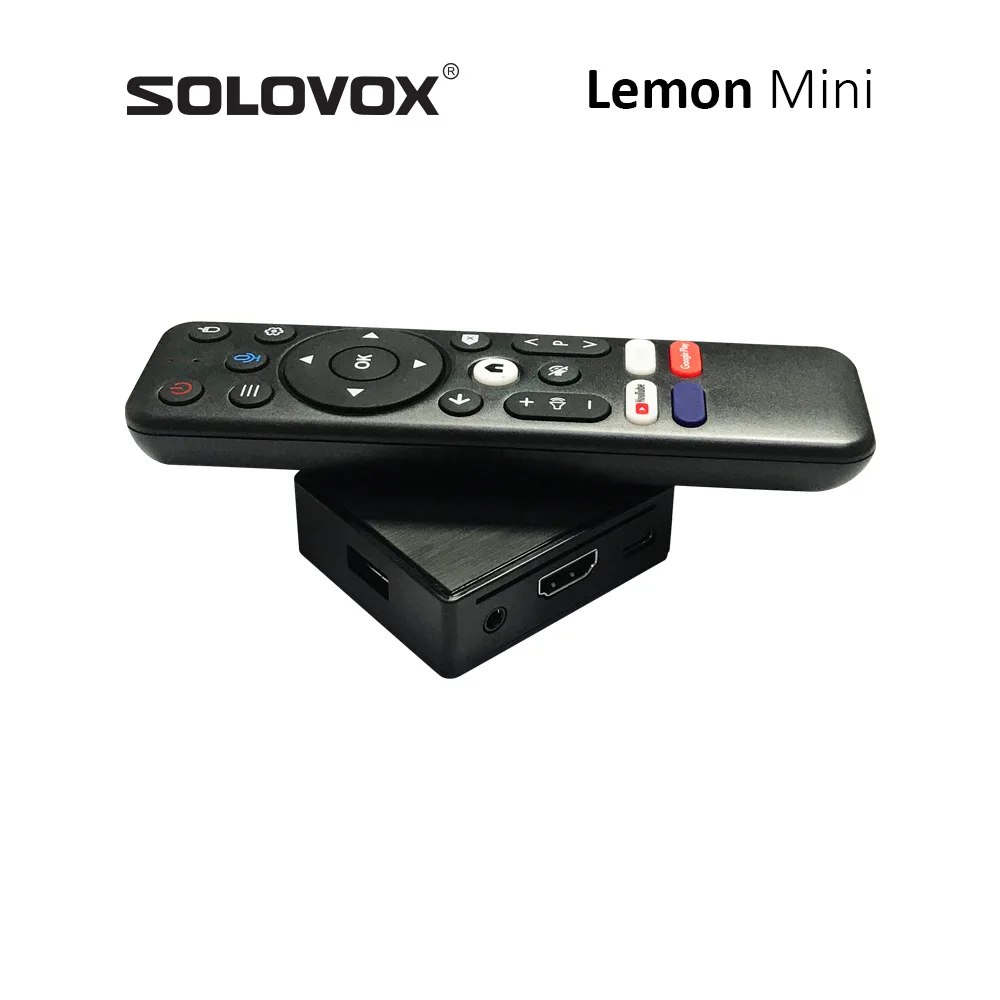 SOLOVOX 2024 Lemon Mini Android 12 TV Box Super Pocket Size 4K WiFi6 Bluetooth 5.4 التحكم الصوتي Stalkermac LemonTV الأدوات الوسطى