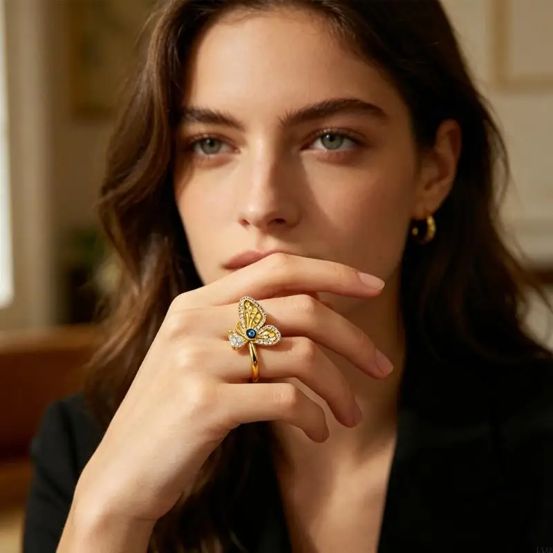  Multipurpose Demons Eye Geometric Finger Rings Delicate Open Rings Alloy Texture Suitable for Wedding Parties Wear