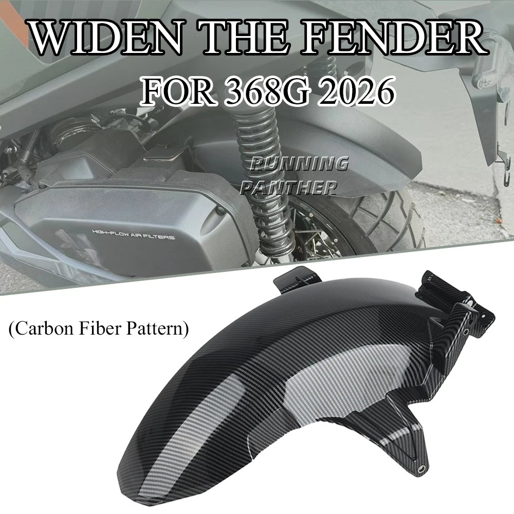 2026 Für ZONTES 368G 368 G 368g Neues Modell Motorradzubehör Verbreiterter Kotflügel Verlängerter Kotflügel Carbonfaser-Muster