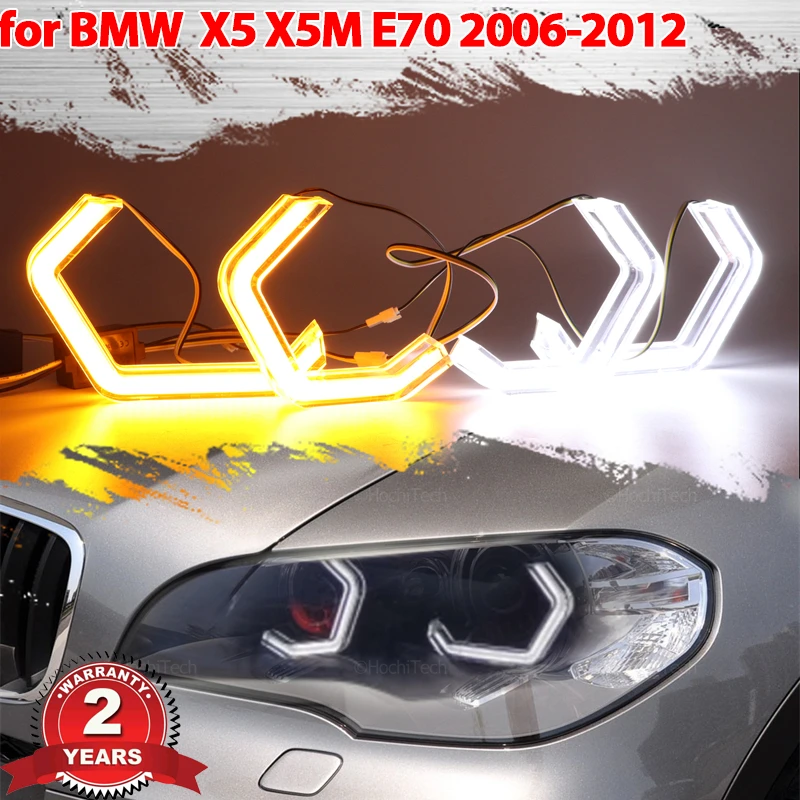 

Switchback M4 style Light Rings DRL LED Angel Eyes Kit For BMW X5 X5M E70 2006-2012 Cars Headlight Retrofit