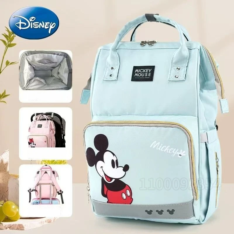 

Оригинальная новая сумка для подгузников Disney, милая детская сумка для подгузников с героями мультфильмов, многофункциональная сумка для детских подгузников, большая вместимость