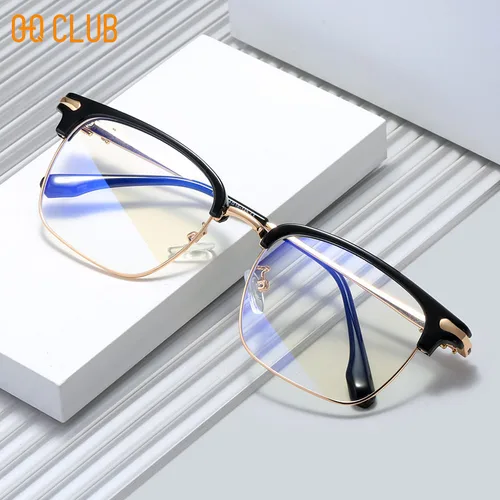 Imagen 2 del producto O-Q CLUB gafas de protección contra luz azul estilo hombre montura de gafas cuadrada para mujeres gafas hombres ordenador lentes antirreflectantes monturas