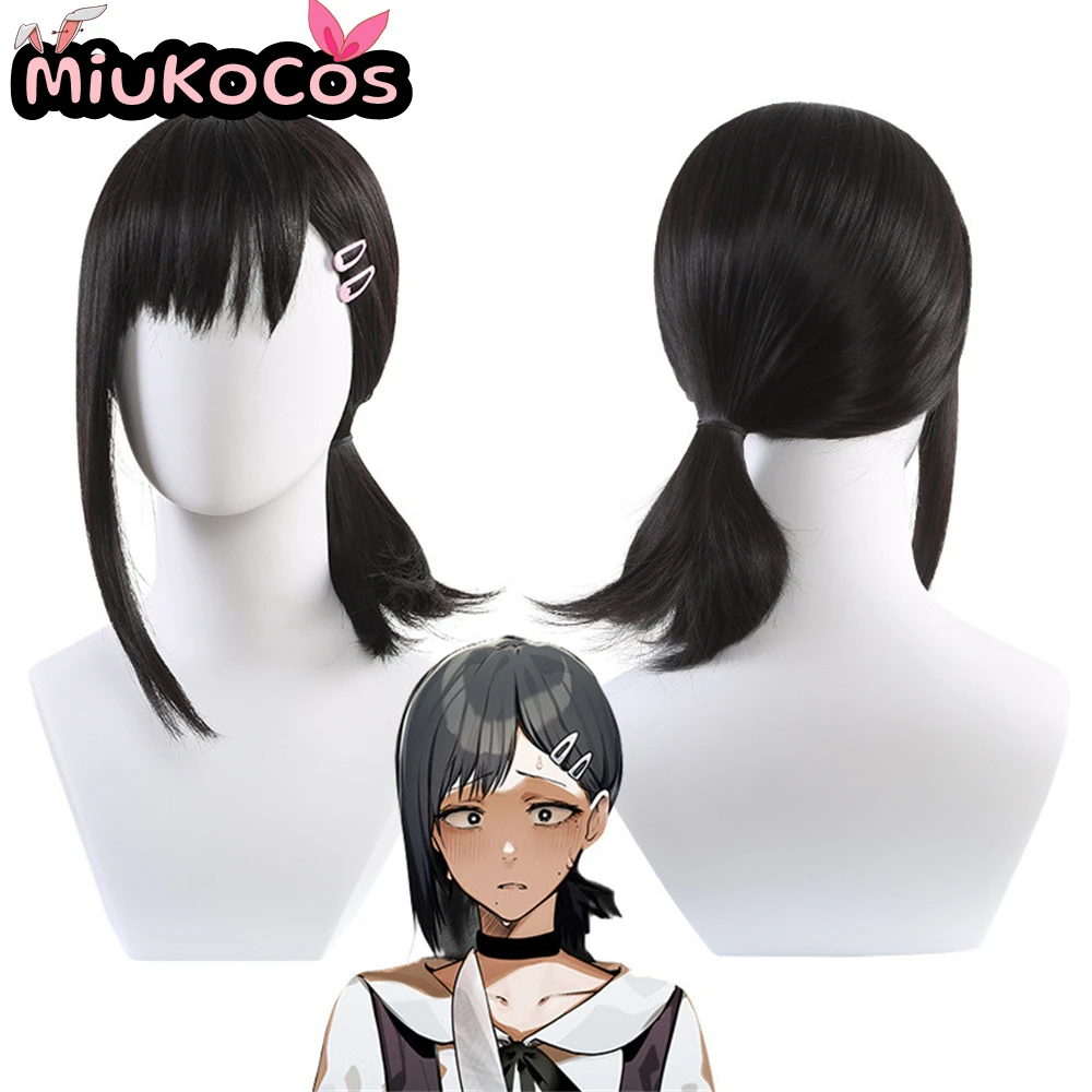 متوفر في المخزون Kobeni Higashiyama شعر مستعار تأثيري مع دبوس الشعر MiukoCosplay أنيمي بالمنشار رجل تأثيري