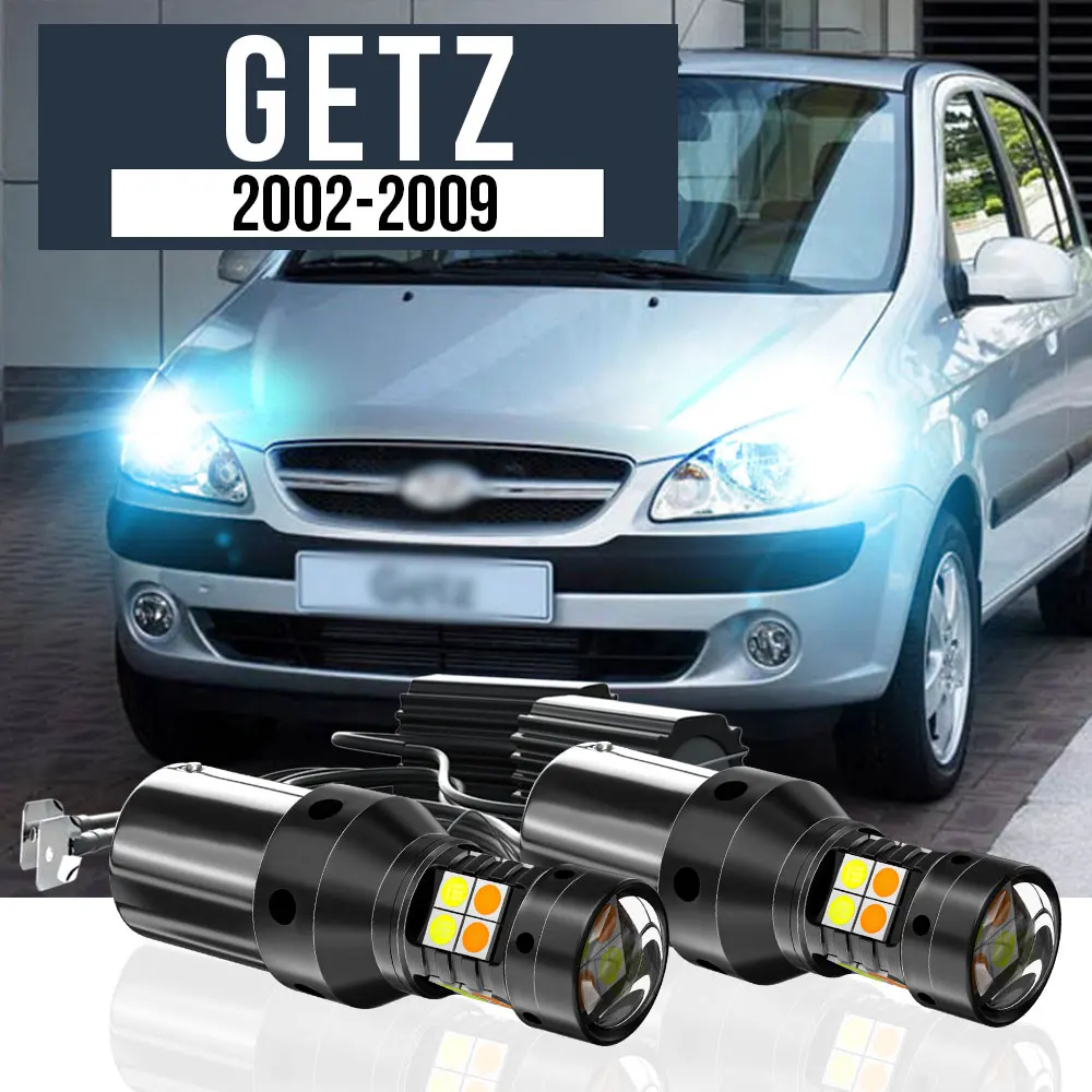 

2pcs LED Dual Mode Turn Signal+Daytime Running Light Blub DRL Canbus Accessories For Hyundai Getz 2002-2009 2004 2005 2006 2007