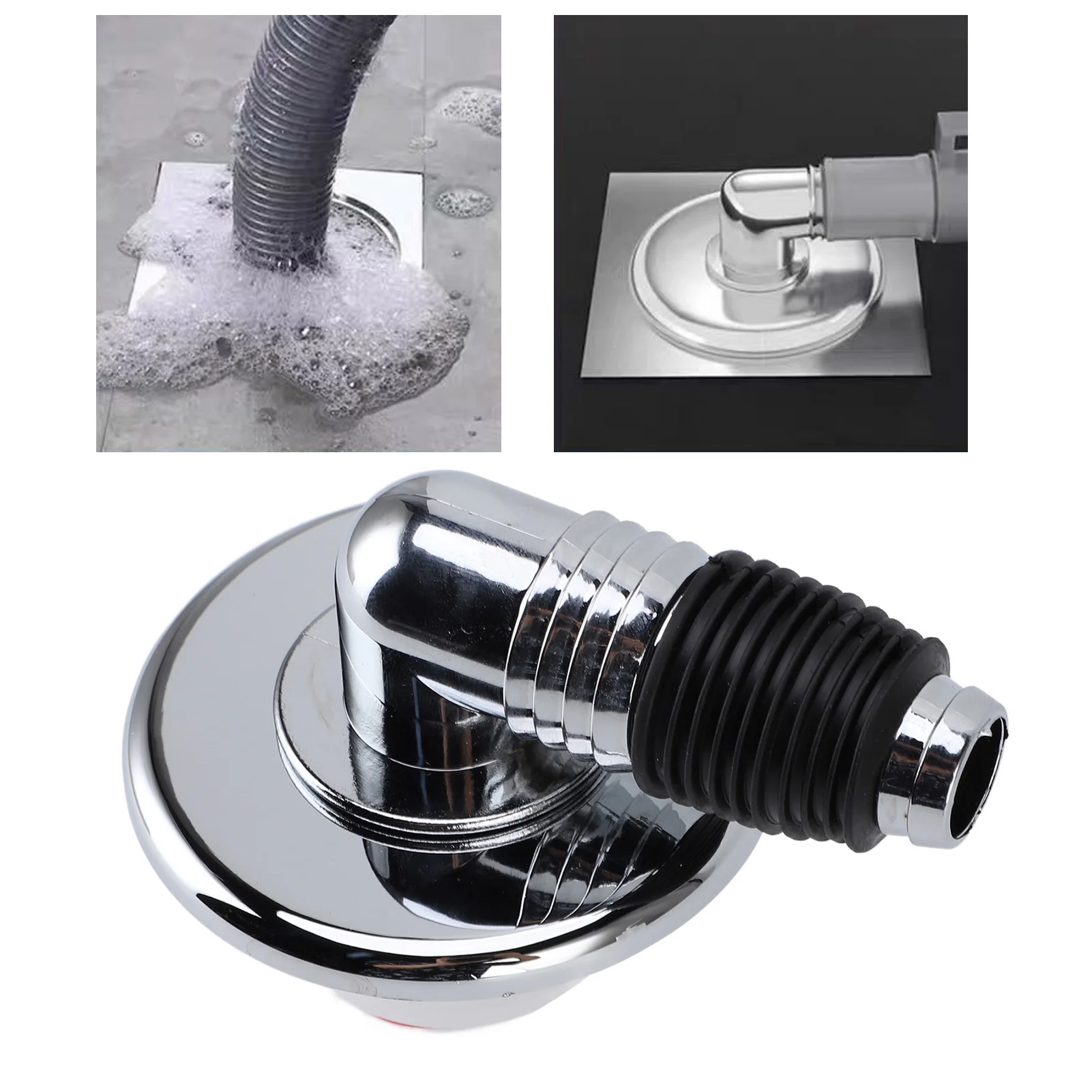 Washing Machine Downpipe Floor Drain Connector, Floor Drain Cover ABS Anti Odor Anti Overflow Bathroom Waste Gate Shower Drainer