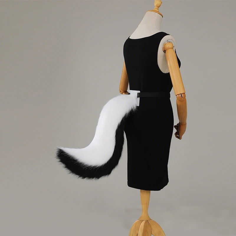 Queue de loup en fourrure faite à la main pour fille, accessoires de Cosplay en peluche, queue de chien en fausse fourrure, queue d'animal Lolita Cos, fête d'halloween, jeu de rôle pour enfants