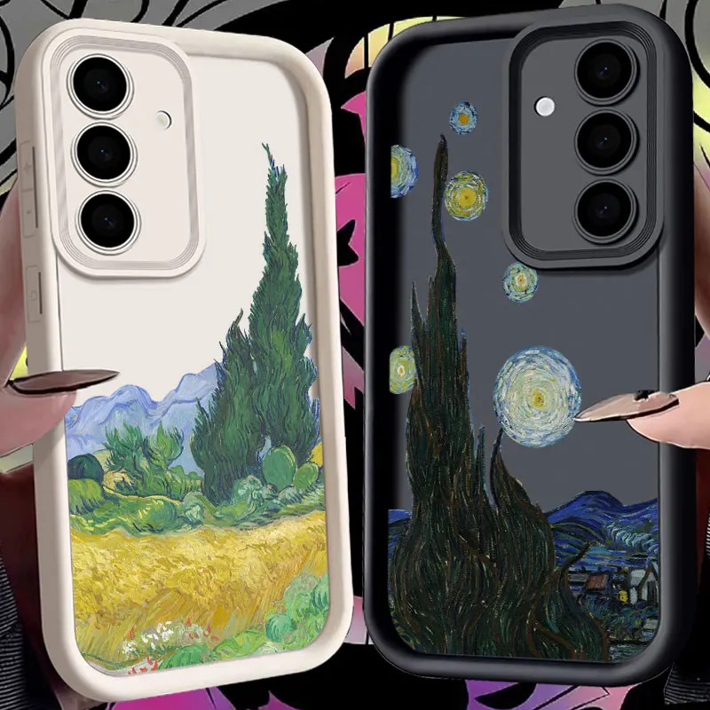 

Phone Case For Samsung S26 S25 S24 S23 S21 S20 Ultra Van Gogh Wheatfield Cypresses Painting For Galaxy S25 S24 FE S26 Plus Cover