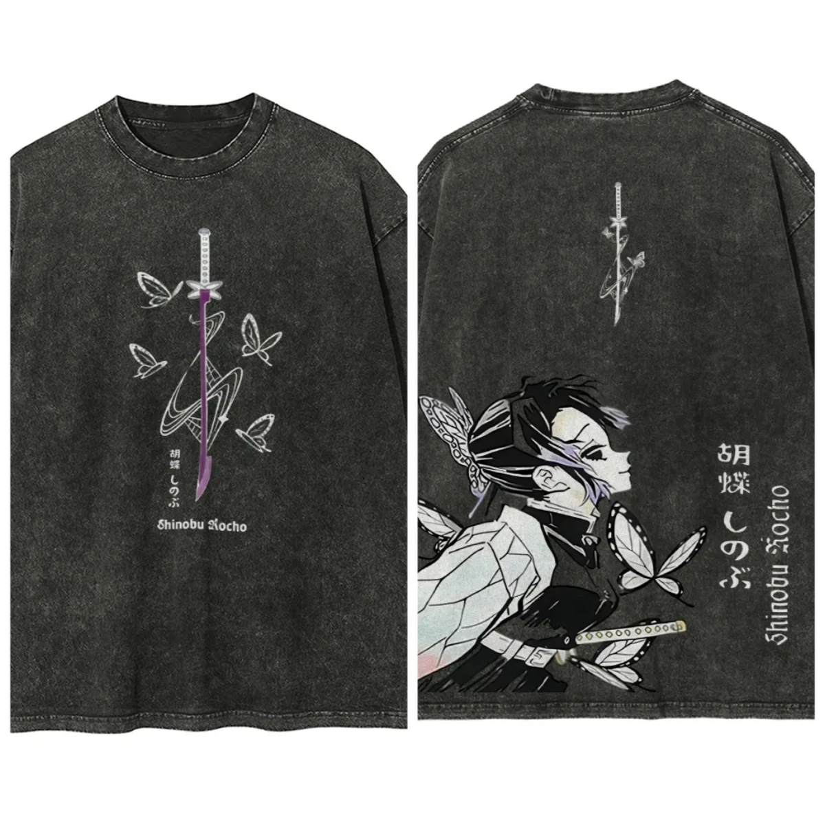 2025 Estate Nuovo Modo di Vendita Caldo Anime Demon Slayer Lama Lavaggio T-Shirt da Uomo in Cotone da Donna Casual Allentato Harajuku T-Shirt