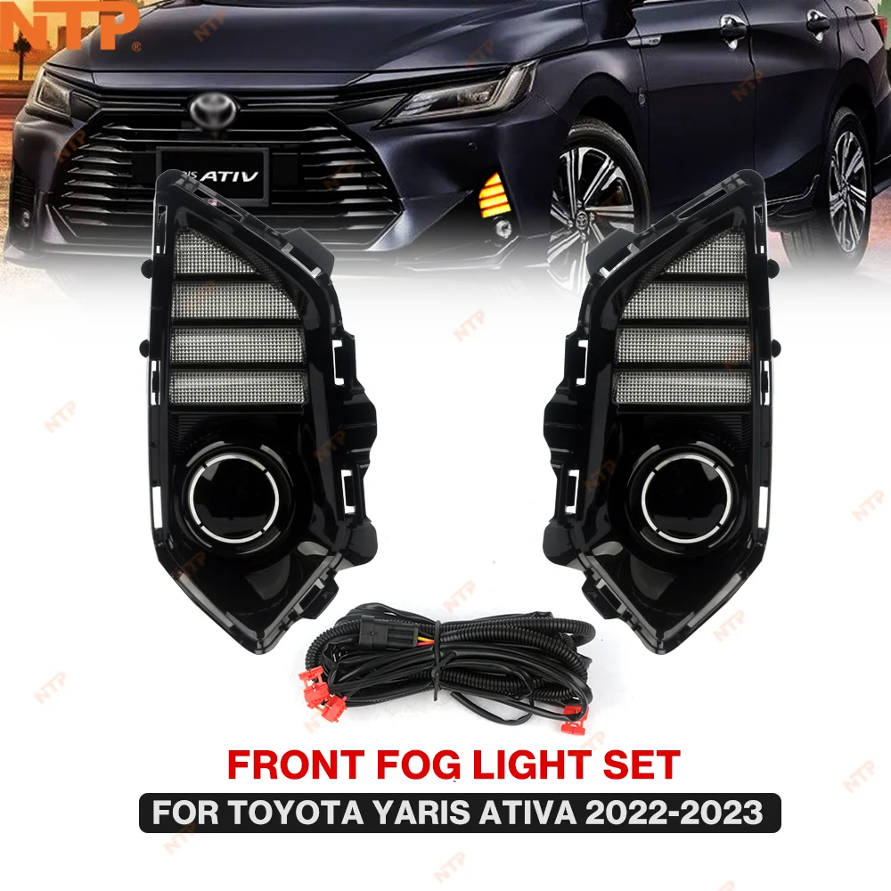 Fog Lamp LED Daytime Running Light Daylight For Toyota YARIS ATIV 2023 Fog Light Kit Headlight Waterproof Car Accessories