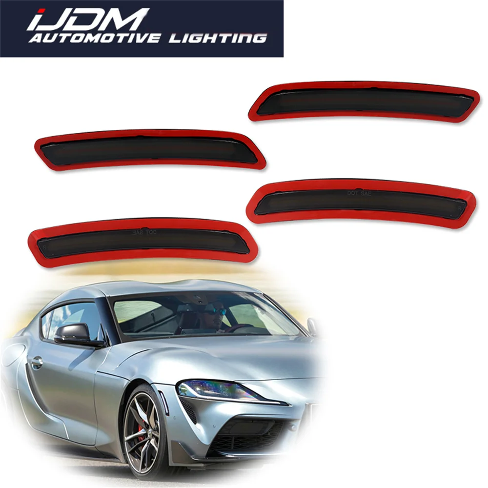 For Toyota GR Supra 2020-2024 Front Rear Bumper Side Marker Lights Turn Signal Lights Fender Flare Lights White /Amber /Red LED