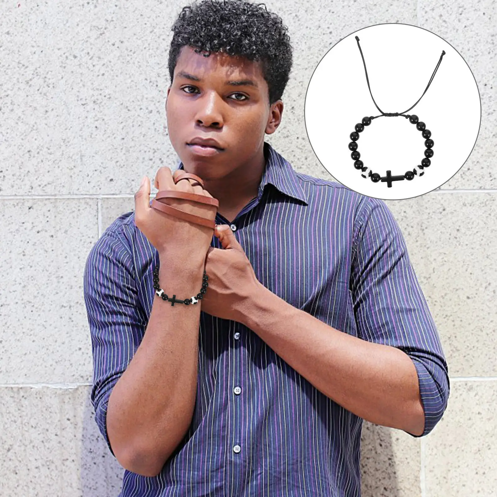 

6pcs Soccer Ball Cross Bracelets Adjustable Bead Braided Sports Wristband For Men Women Football Jewelry Game Day Gift