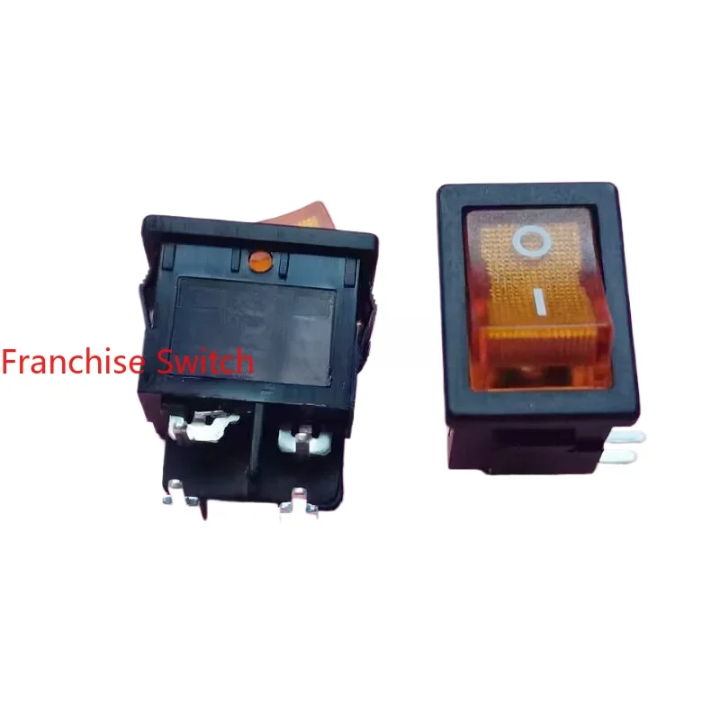 

10PCS 10A high current ship type switch RL3-4 curved foot with orange light 15X21MM spot