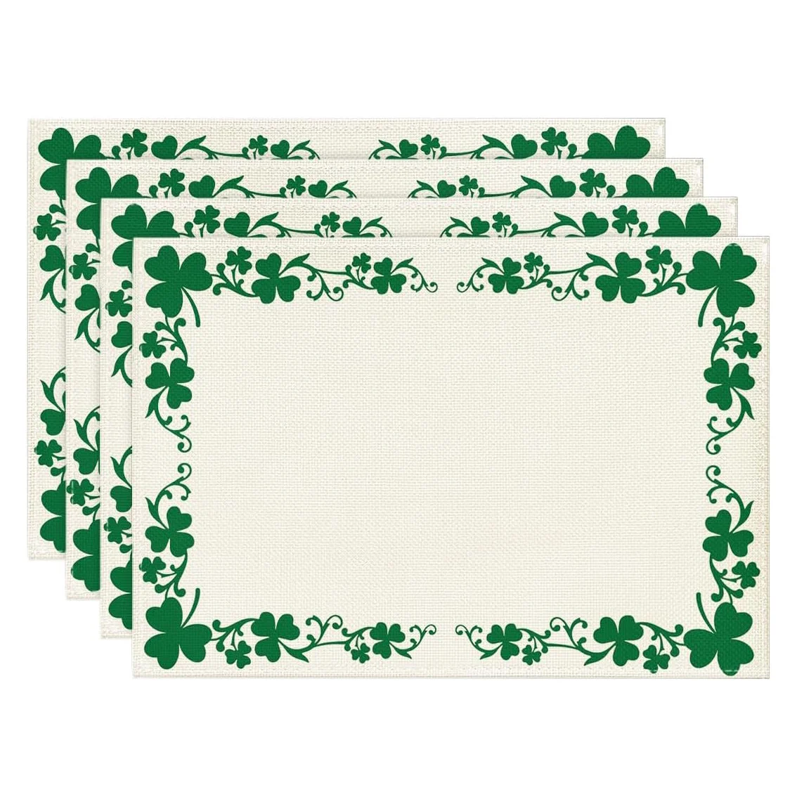 Spring St Patricks Day Decorations Table Mats Heat Resistant Stain Proof Washable For Family Dinner Kitchen Outdoor Picnic Party