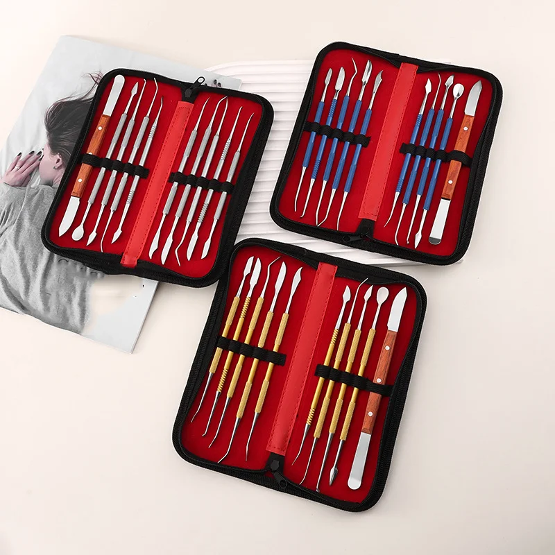 

10pcs/Set Dental Spatulas Plaster Knife Practical Dental Wax Carving Tool Set Dentistry Instrument Composite Resin Filling Tools