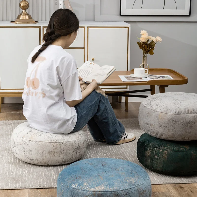 Nordic Style Meditation Cushion Cover Velvet Fabric Futon Tatami Unstuffed Bay Window Homestay Stool Ottoman Unfilled Lazy Pouf