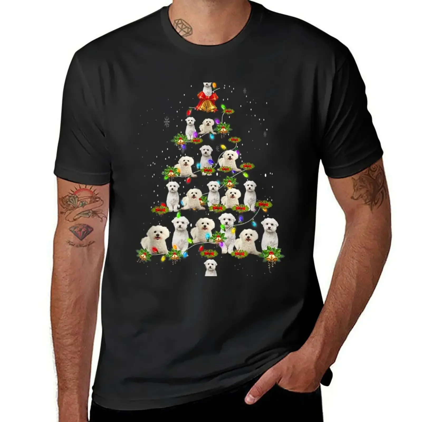 

Cute Bichon Frise Dog Christmas Tree Decor Xmas Tree T-Shirt gifts for boyfriend oversizeds mens big and tall t shirts