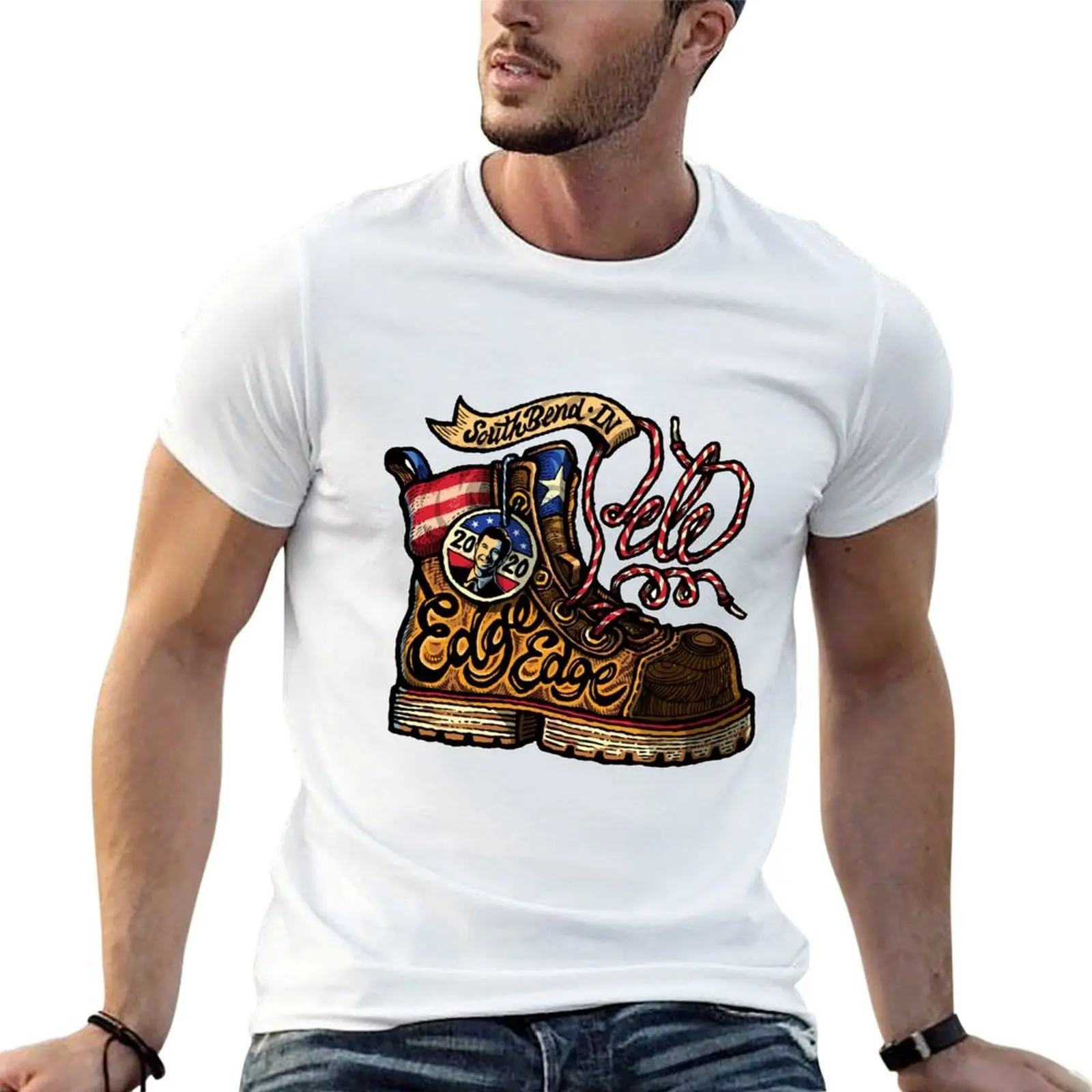 Pete 2020 Boot Edge Edge | Leather Boot | American Flag | Veteran Day T-Shirt