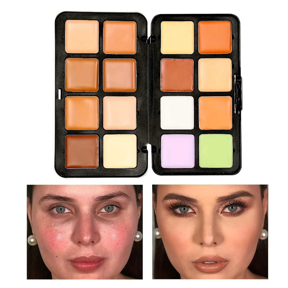 16-color Iron Box Concealer, Contouring Side Shadow Nose Shadow Shadow Earth Brown Color Matte Concealer Makeup Palette