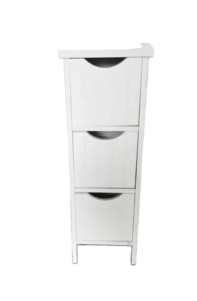 #￥Narrow White Storage Cabinet with 3 Drawers, As Storage Cabinet for Bedroom Bathroom Living Room forSmall SpacesLittle Cabinet