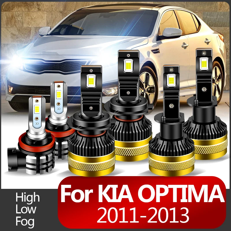 2PCS 30000LM For Kia Optima 2011-2013 Car LED Headlight Bulbs H1 High Beams H7 Low Beams H11 Fog Lamp High quality Canbus 6000K