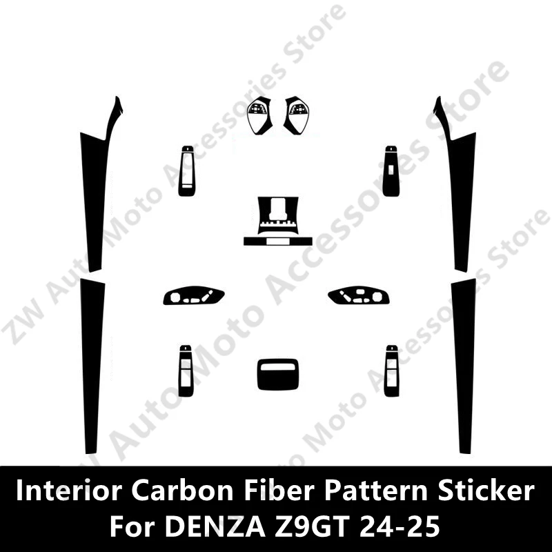 

For DENZA Z9GT 24-25 Interior Carbon Fiber Pattern Sticker Protective Film Modification Accessories Refit
