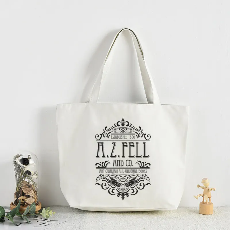 Good Omens Crowley Ineffable David Tote Bag Unisex Canvas Bags Shopping Bags Printed Casual Shoulder Bag Foldable