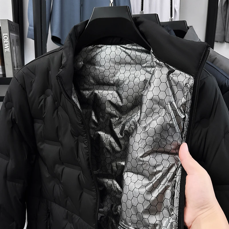 Men's New Thicken down Coat Zipper Winter Keep Warm White Duck down Fill Jacket Fashion Leisure High Quality Men's Clothing Tops