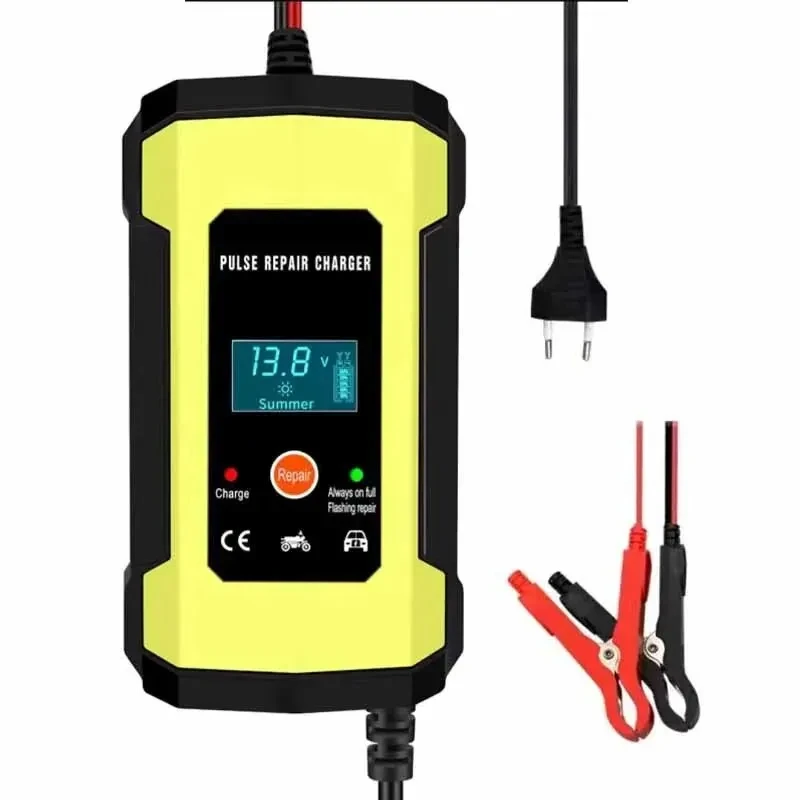 

Car Battery Charger Intelligent Pulse Repair LCD Display 12V 6A Smart Charger Cycle GEL Lead-Acid Charge For Auto Motorcycle