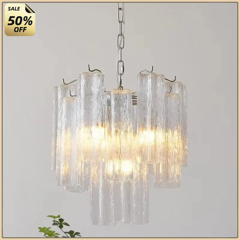 

Vintage Glass Pendant Lights LED Home Decor Taper Chandeliers Indoor Classical Luxury Hanging Lighting Fixture for Living Room