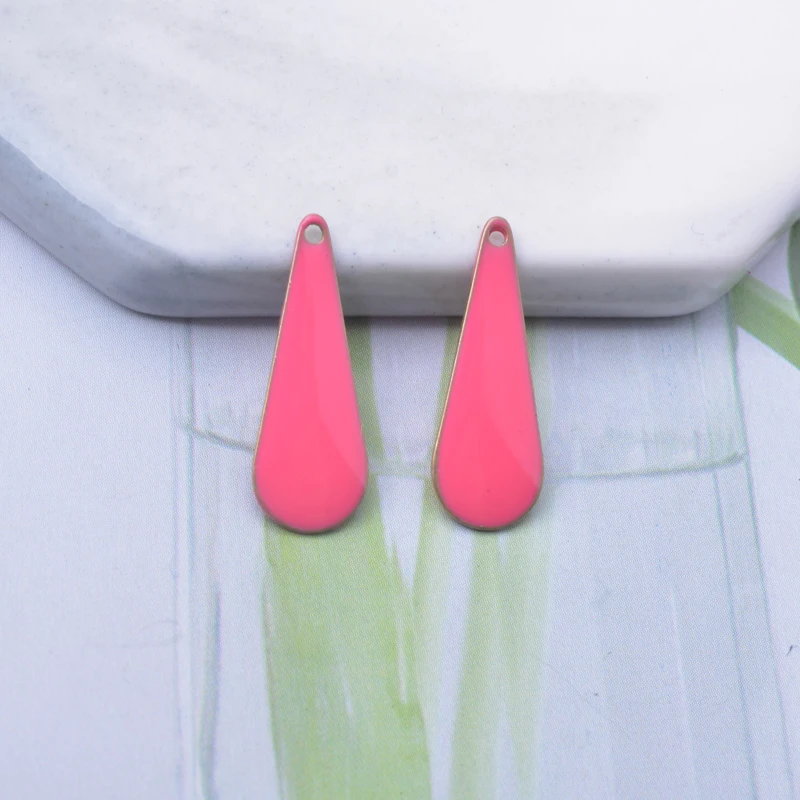 30 Stück Kupfer-Emaille Wassertropfen-Anhänger Beidseitig Emailliert Anhänger DIY Schmuck Ohrring Herstellung – Detail 3
