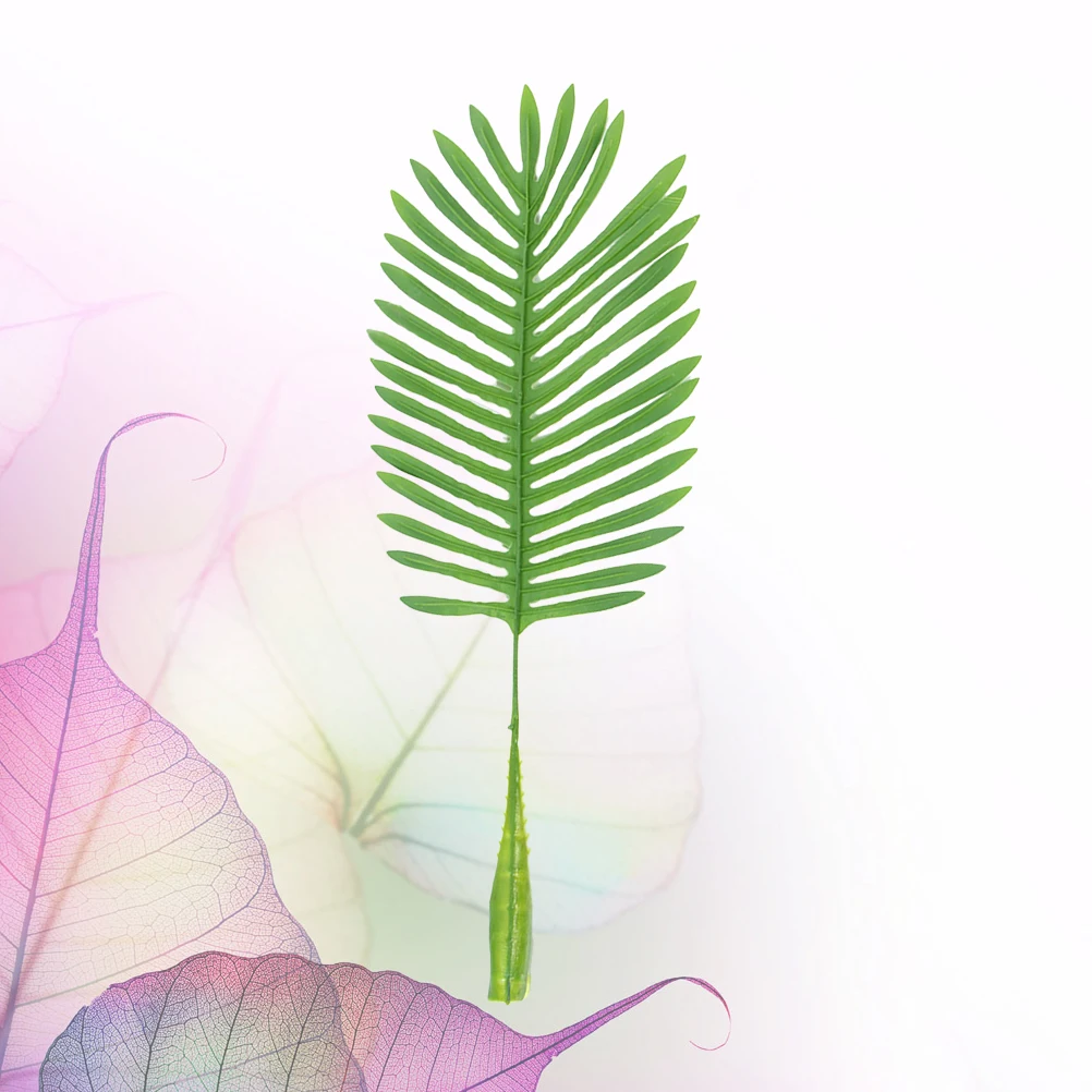 

5Pcs Artificial Palm Leaves Light Green Tropical Fake Leaves for Festival Party Table Wall Decor Handcraft Photography Props