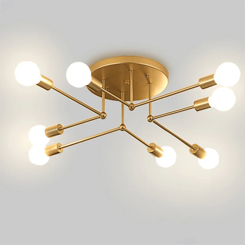 

Nordic Retro Ceiling Lights Modern Iron Lamp Minimalist Art Chandelier Creative Pendant Lighting Kitchen Island Bedroom Fixtures