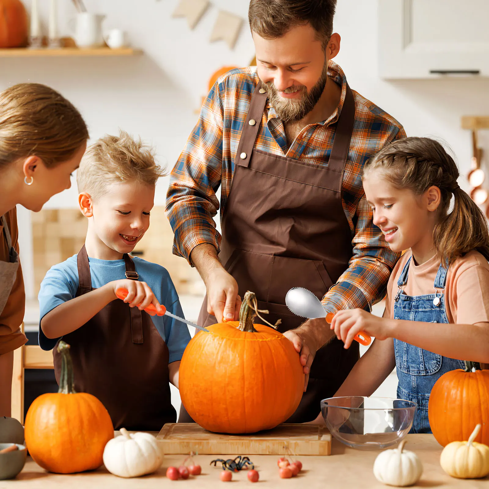 

5 pcs Tools Stainless Pumpkin Knife Steel Halloween Carving Kit For Adults Carving Set