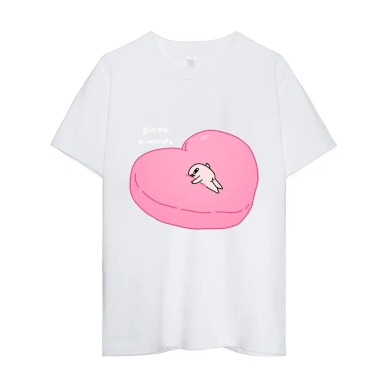 Ketnipz Cartoon T Shirt Women Couple Combination Clothes Short Sleeve Collar Fashion Man Cotton