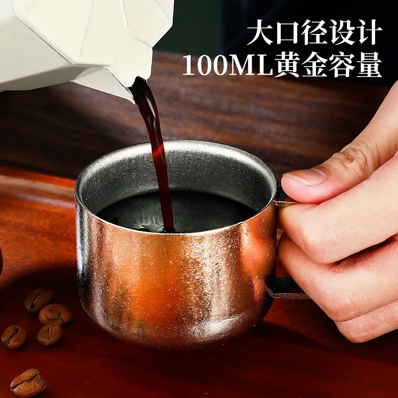 Pure Titanium Crystal Double‑Wall Coffee Cup Portable Titanium Mug for Camping Home Business Gift