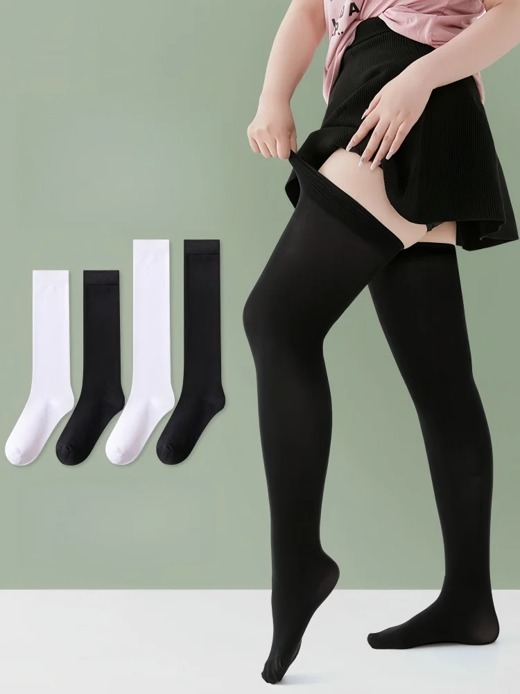 DOIAESKV Plus Size over Knee Socks Women's Thigh High Stockings Large Female Long Tights