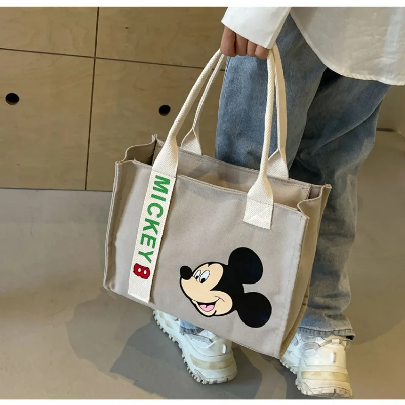 Disney Minnie Japanese Cartoon College Student Commuting Canvas Bag Women\'s Versatile Mother and Baby Mommy Shoulder Bag