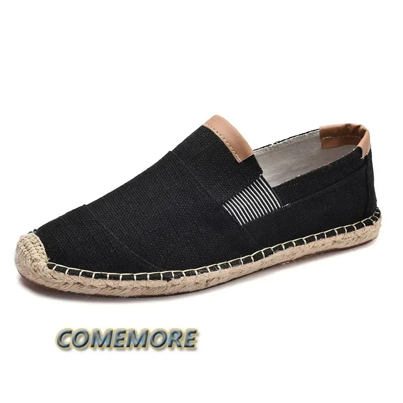 Men‘s Casual Male Breathable Canvas Shoes Men Fashion 2024 New Soft Slip on Espadrilles for Men Loafers Driving Footwear Summer