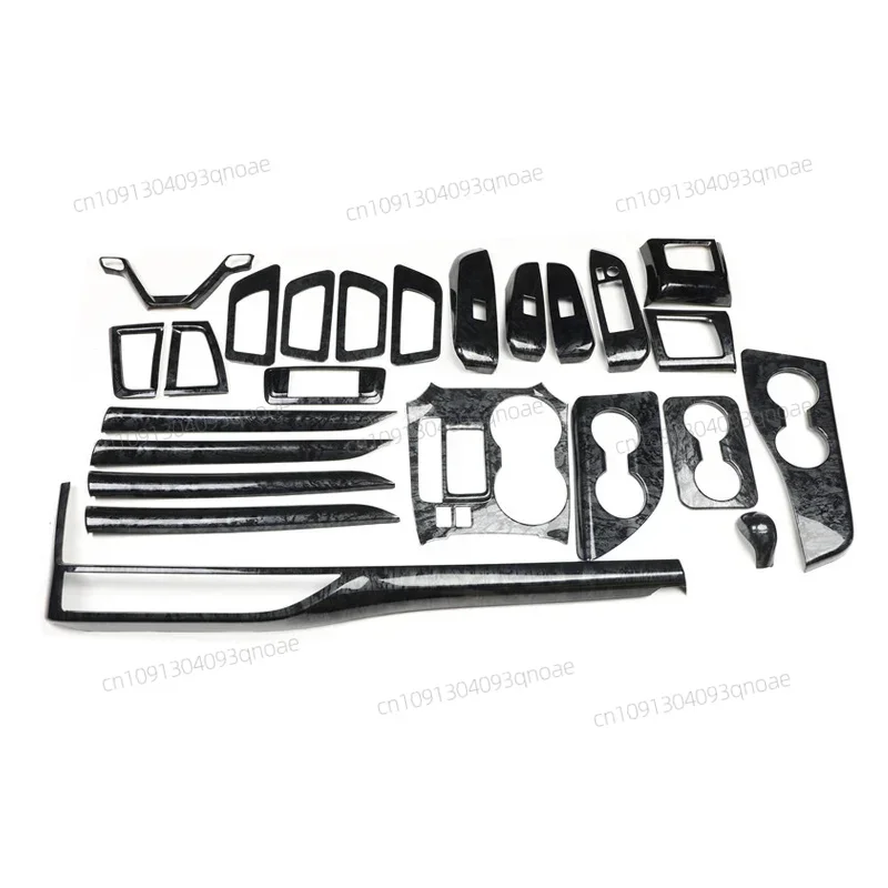 

For Toyota Highlander Kluger 2015-2021 Plastic Black Wood Grain Style Accessories Interior Decoration Gear Door Trims Stickers