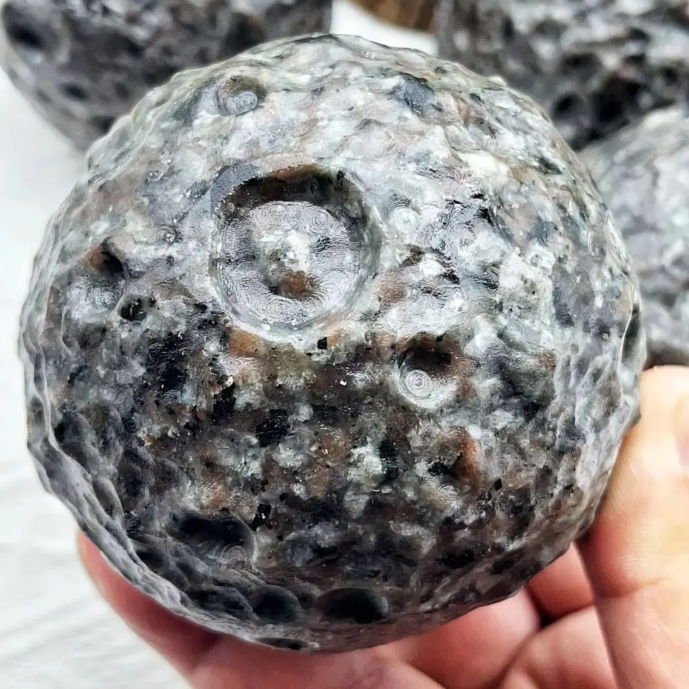 1.97-Inch Yooperlite Gemstone Planet Moon Ball UV Reactive Flame Stone Glowing Sphere Solar System