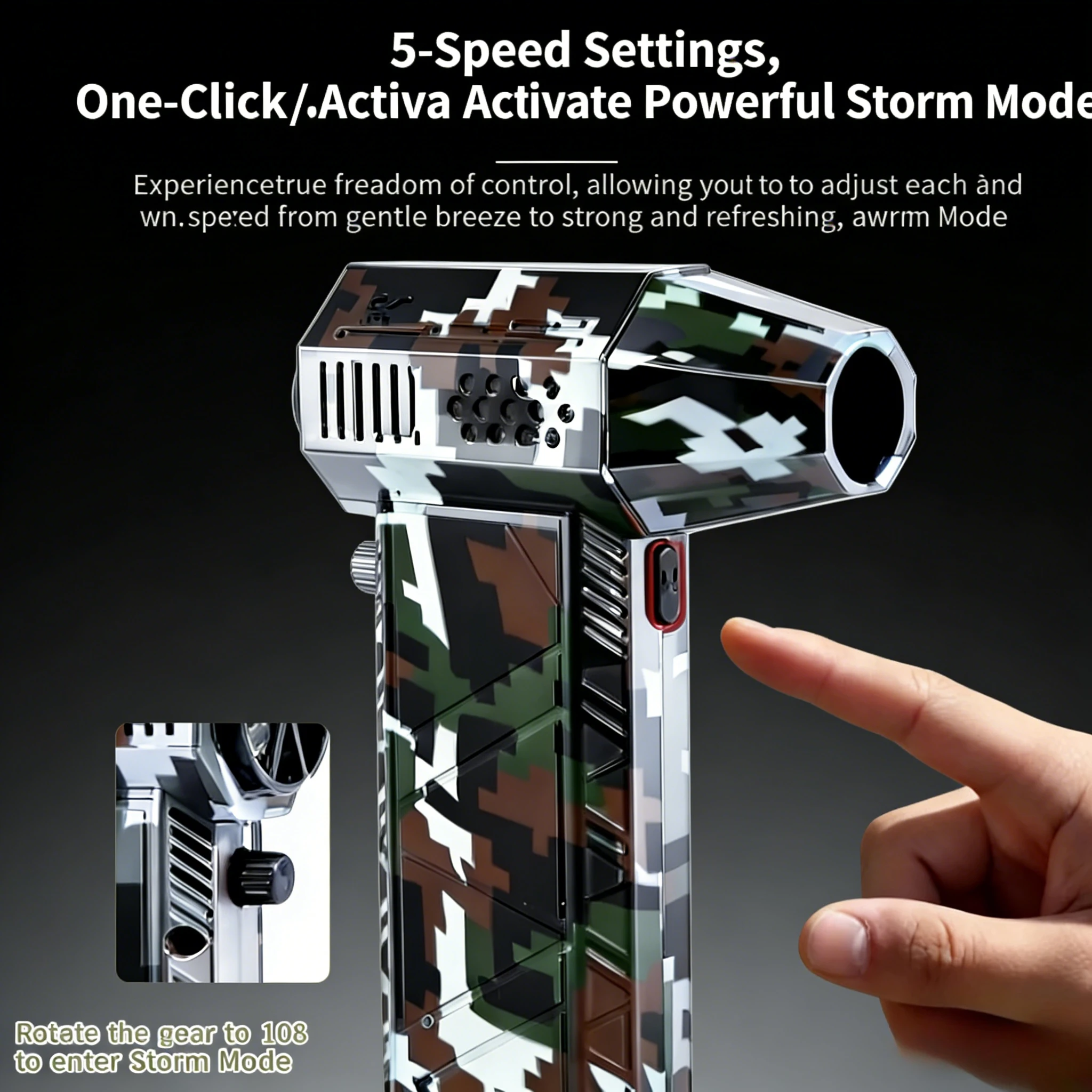 

Мощный воздуходув 75 м/с X16/X11 с бесщеточным турбовентилятором 10000 мАч для уборки