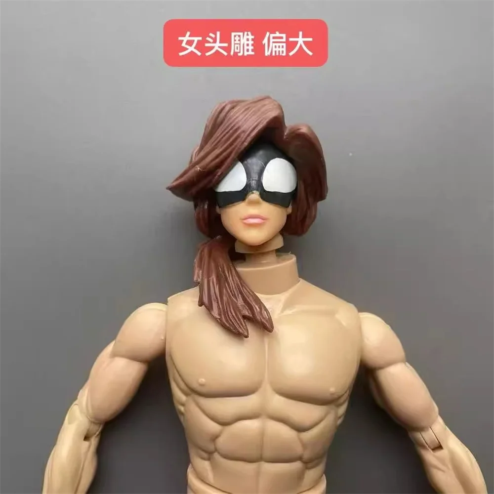 1/6 Kobieta Wojowniczka Żołnierz Głowa lalki Rzeźba Rzeźba Zabawki Model Materiał PVC Dla 12 "Figurka akcji Zbieraj DIY